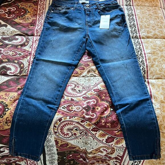 Blue Denim Skinny Jeans Mid Rise Junior 5 NEW Vibe Los Angeles - Picture 5 of 5